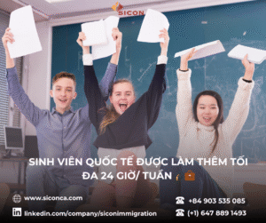 SINH VIÊN QUỐC TẾ ĐƯỢC LÀM THÊM TỐI ĐA 24 GIỜ/ TUẦN 🎓💼